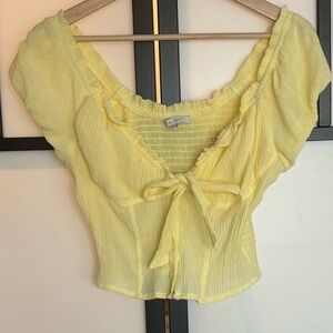 Love tree yellow cropped top. Size Large